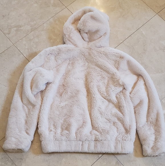 H&M FAUX FUR JACKET IN CREAM US 14 - Picture 3 of 7